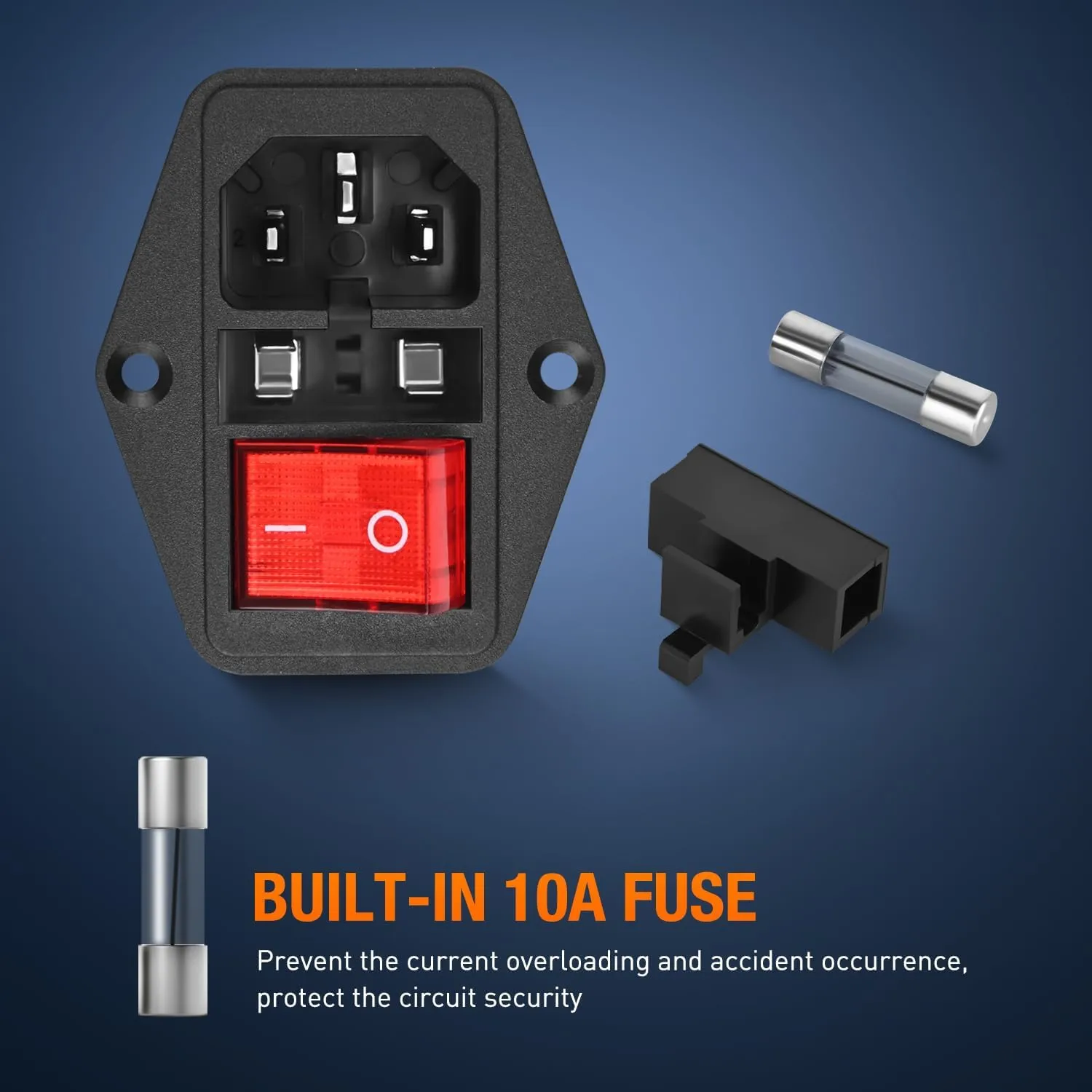 10A 250V AC Power Socket Inlet