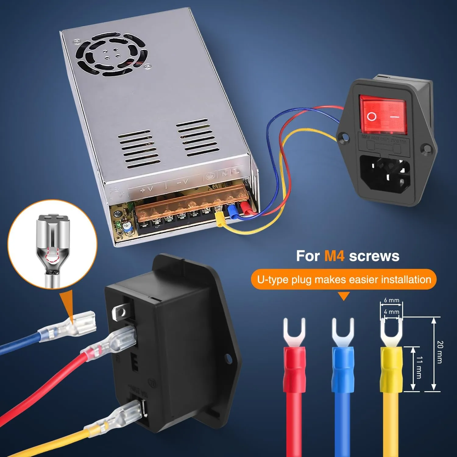 10A 250V AC Power Socket Inlet