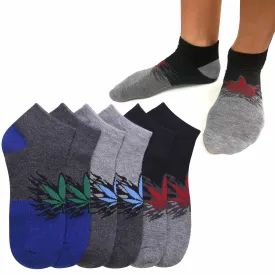 12 Pairs Men Ankle Crew Socks Kush Herb Pot Leaf 420 Low Cut Sports Casual 10-13