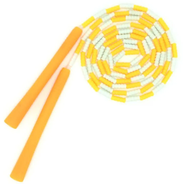 2Pcs 17x2.5cm yellpw Children's sports fitness skipping school exam professional skipping rope long rope AZ18871