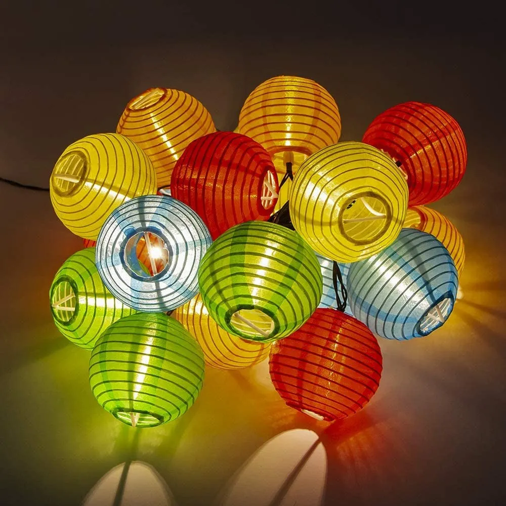 (3m) 20 LED's paper decorative fairy lights lantern lighting (battery operated) - warm white /colorful