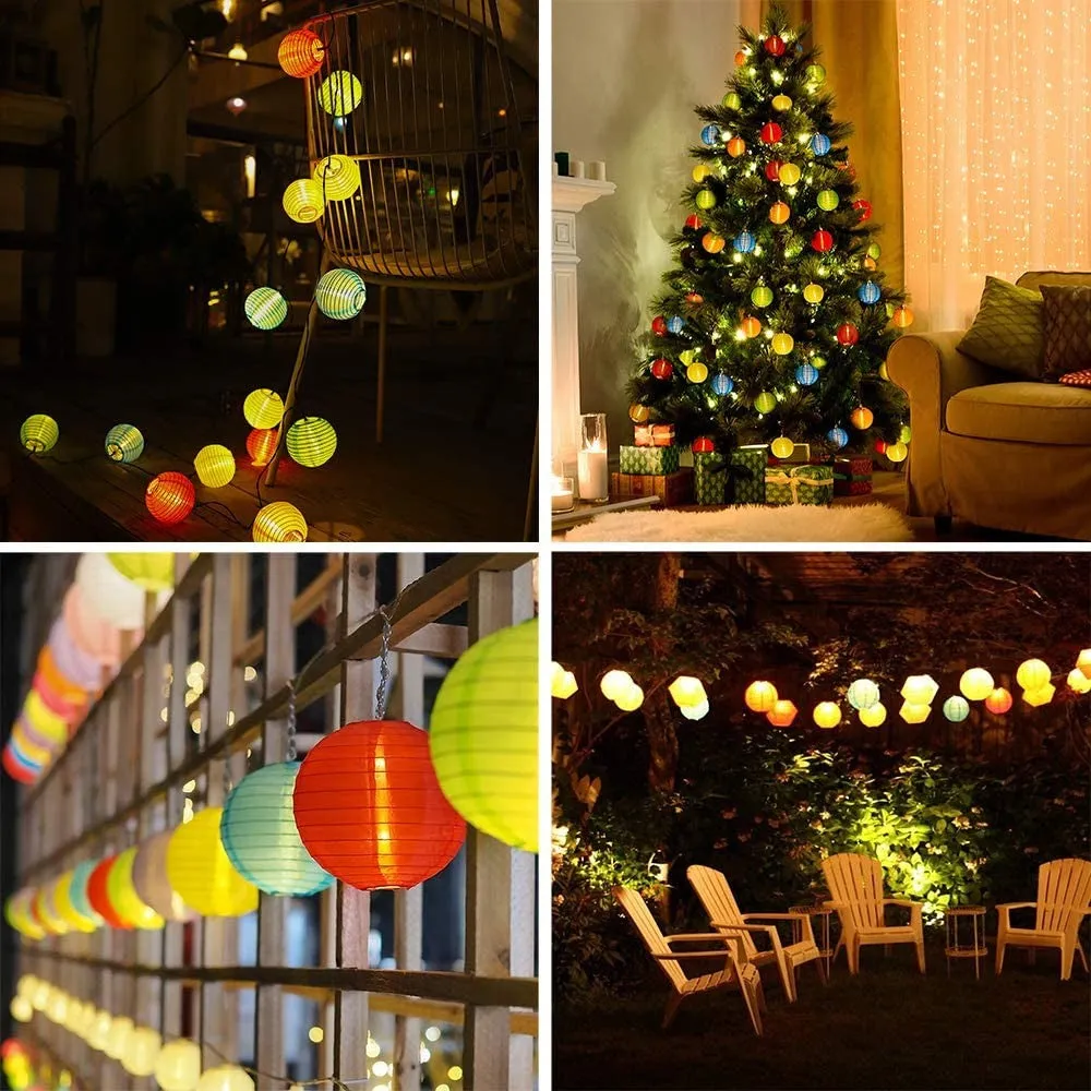 (3m) 20 LED's paper decorative fairy lights lantern lighting (battery operated) - warm white /colorful