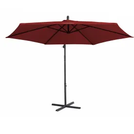 3M Outdoor Umbrella Cantilever | With Protective Cover | Patio Garden Shade | Crimson
