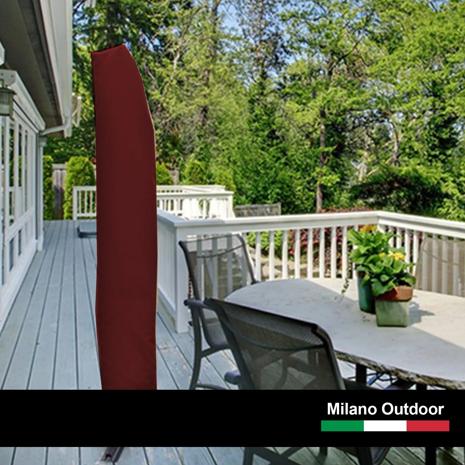 3M Outdoor Umbrella Cantilever | With Protective Cover | Patio Garden Shade | Crimson