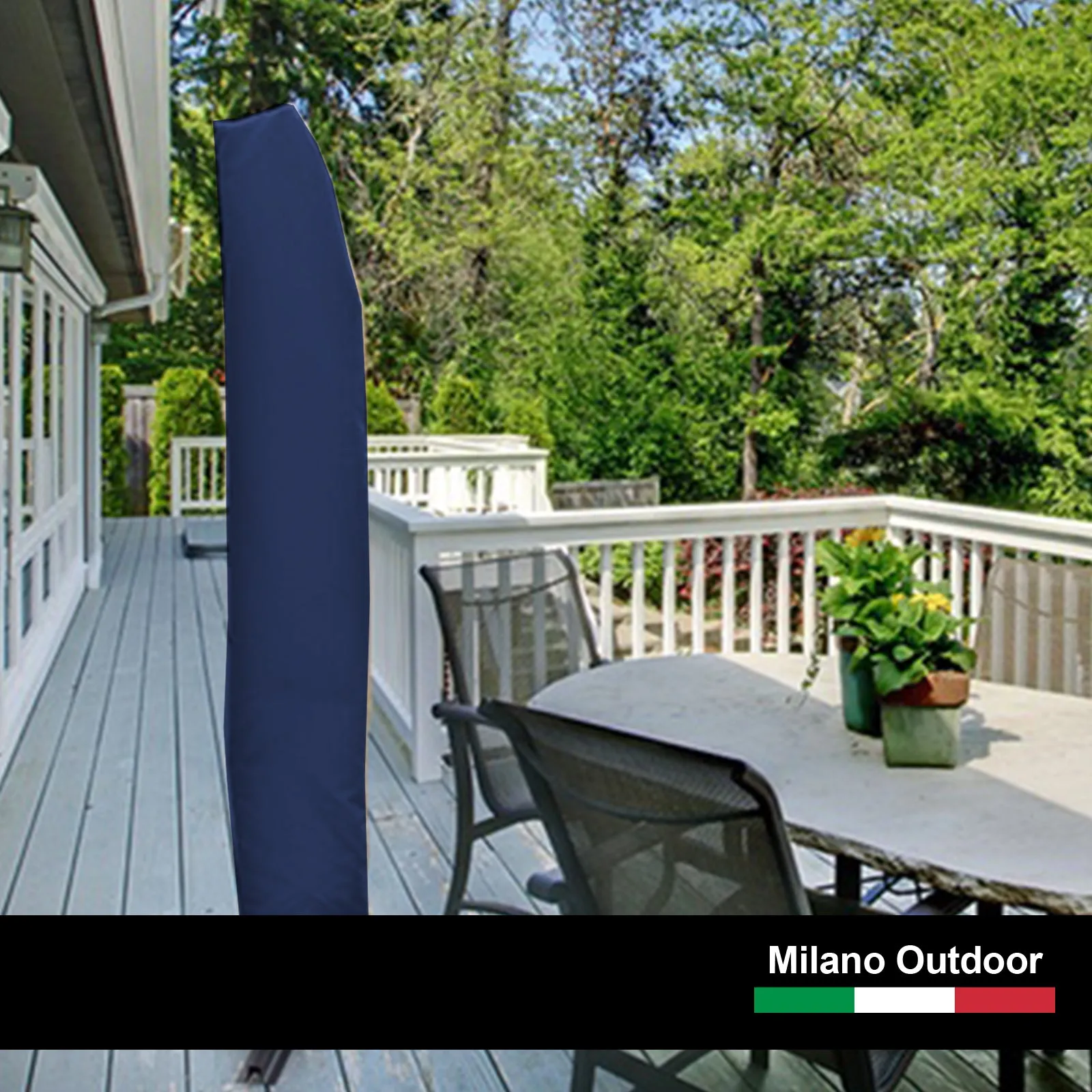 3M Outdoor Umbrella Cantilever | With Protective Cover | Patio Garden Shade | Navy