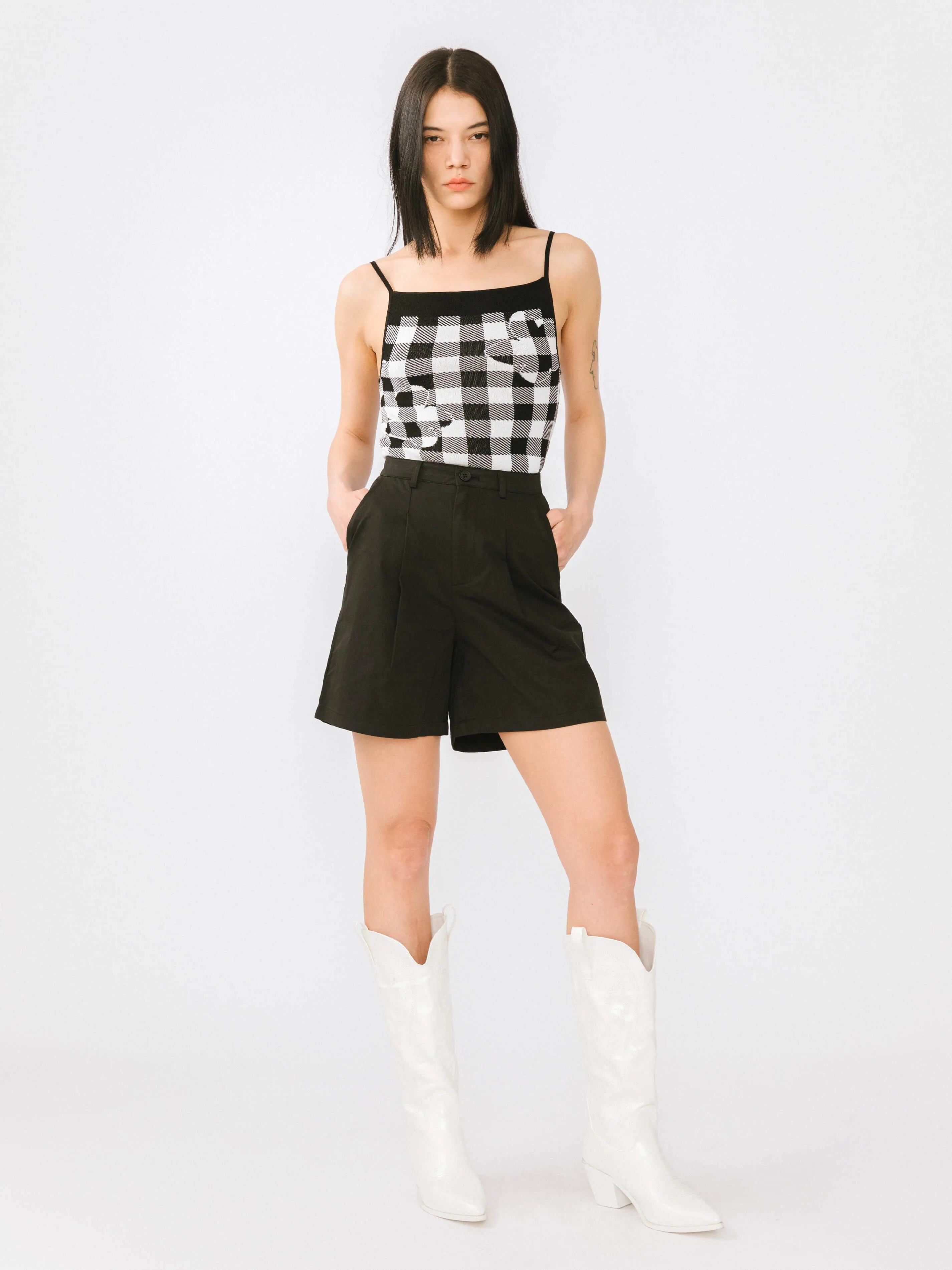 A-line Pleated Tailored Shorts
