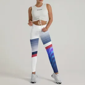 American Flag White Leggings