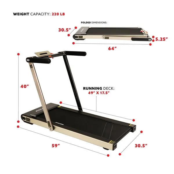 Asuna Slim Folding Space Saving Commercial Treadmill - 8730G