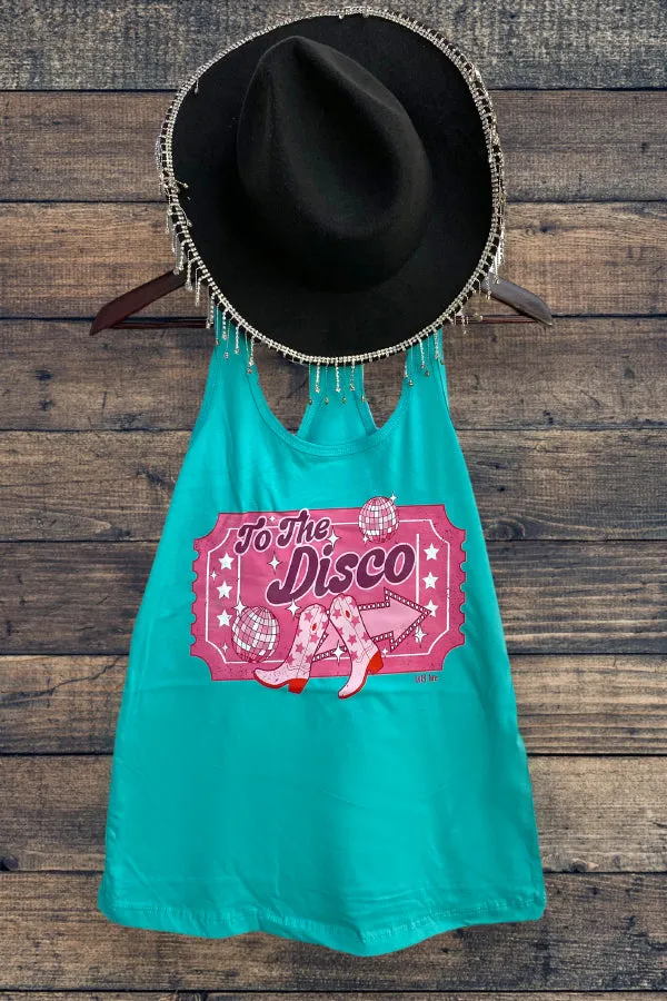 BC TANK DTF TO THE DISCO - TURQUOISE
