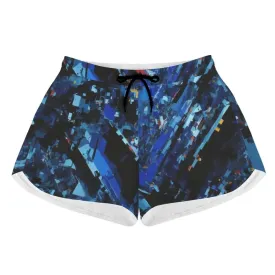 Blue Crystal Women's Beach Shorts Blue Crystal Women's Beach Shorts