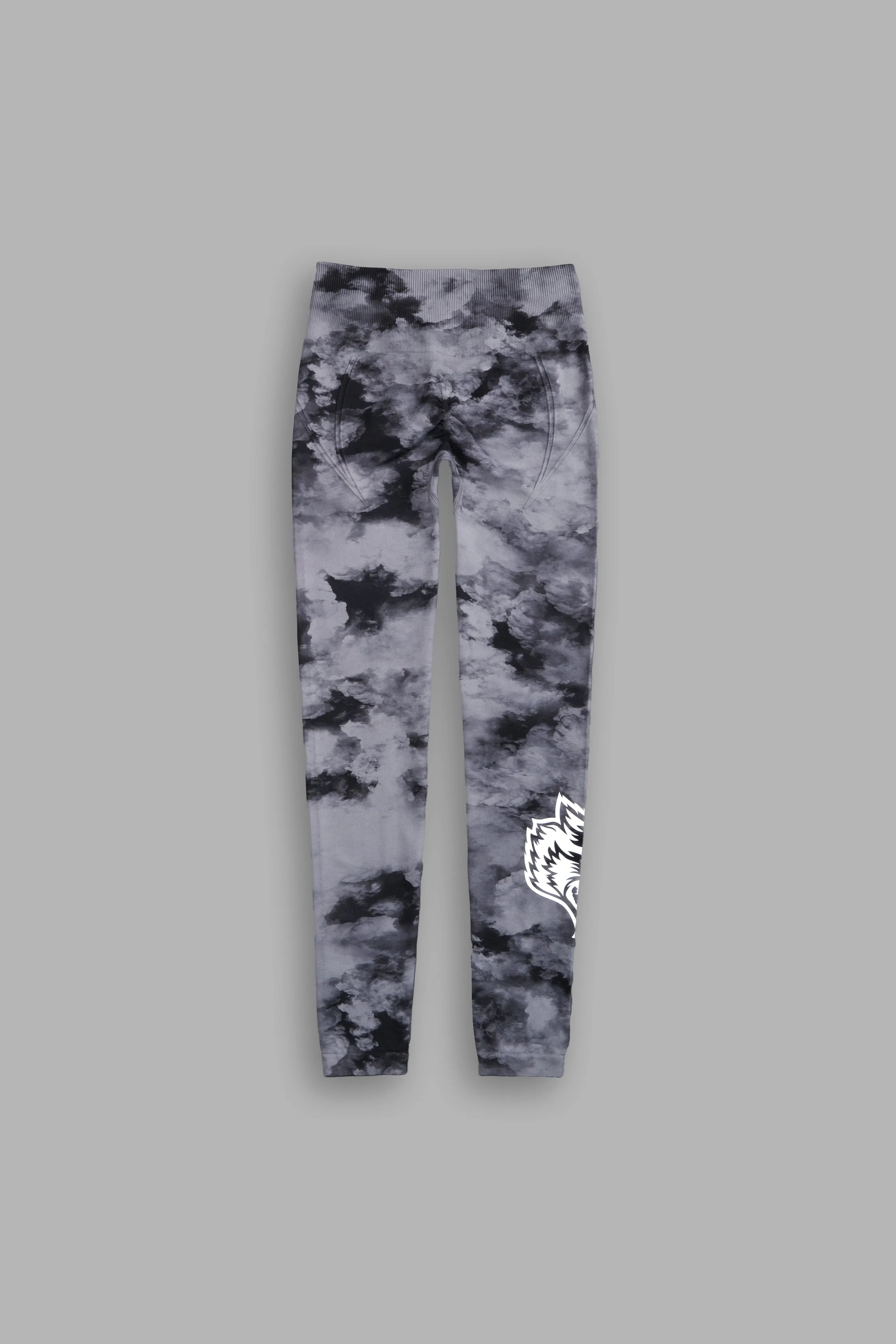 Chopper "Everson Seamless" Huxley Scrunch Leggings in Black Ghost Clouds