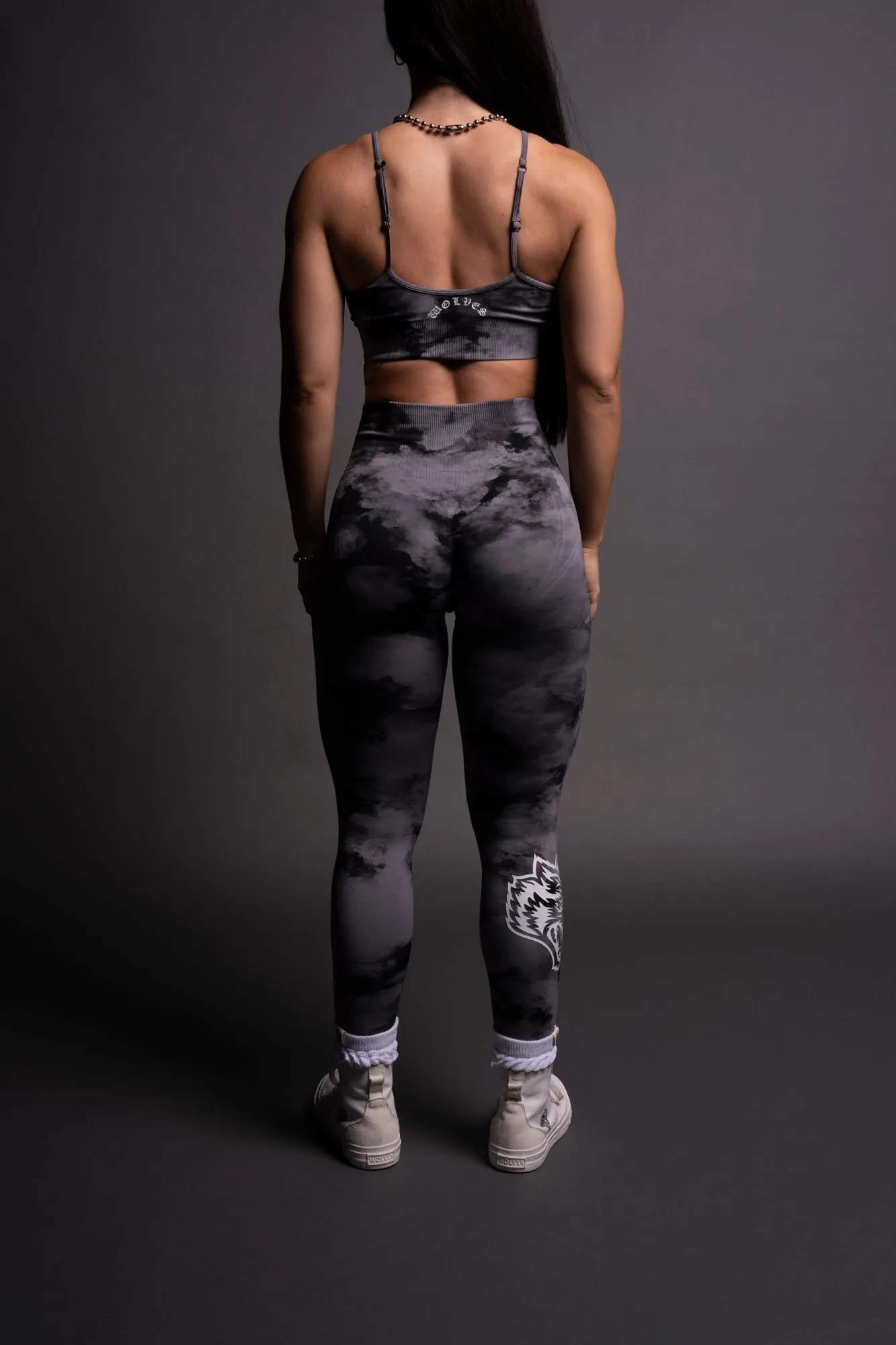Chopper "Everson Seamless" Huxley Scrunch Leggings in Black Ghost Clouds
