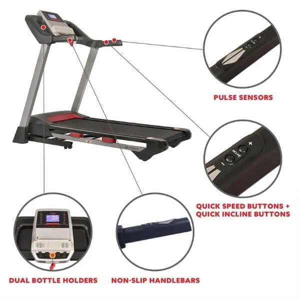 Electric Folding Treadmill With Bluetooth Speakers, Incline & Heart Rate Monitoring