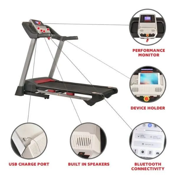 Electric Folding Treadmill With Bluetooth Speakers, Incline & Heart Rate Monitoring