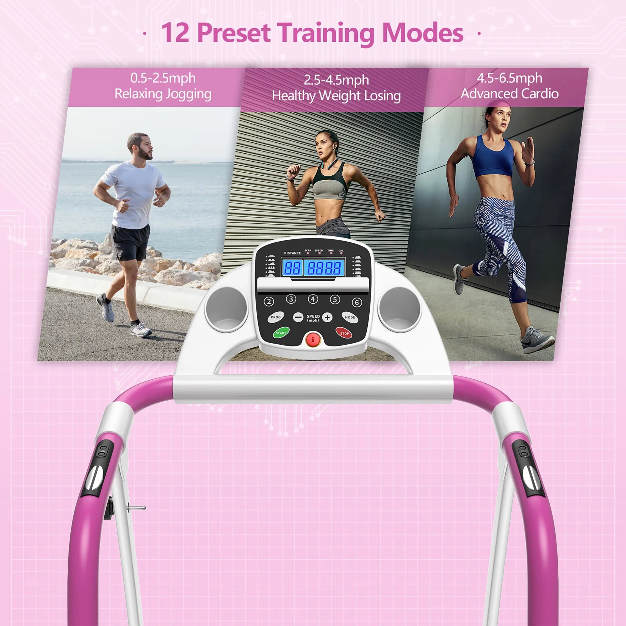Folding Treadmill Electric /Support Motorized Power Running Fitness Machine