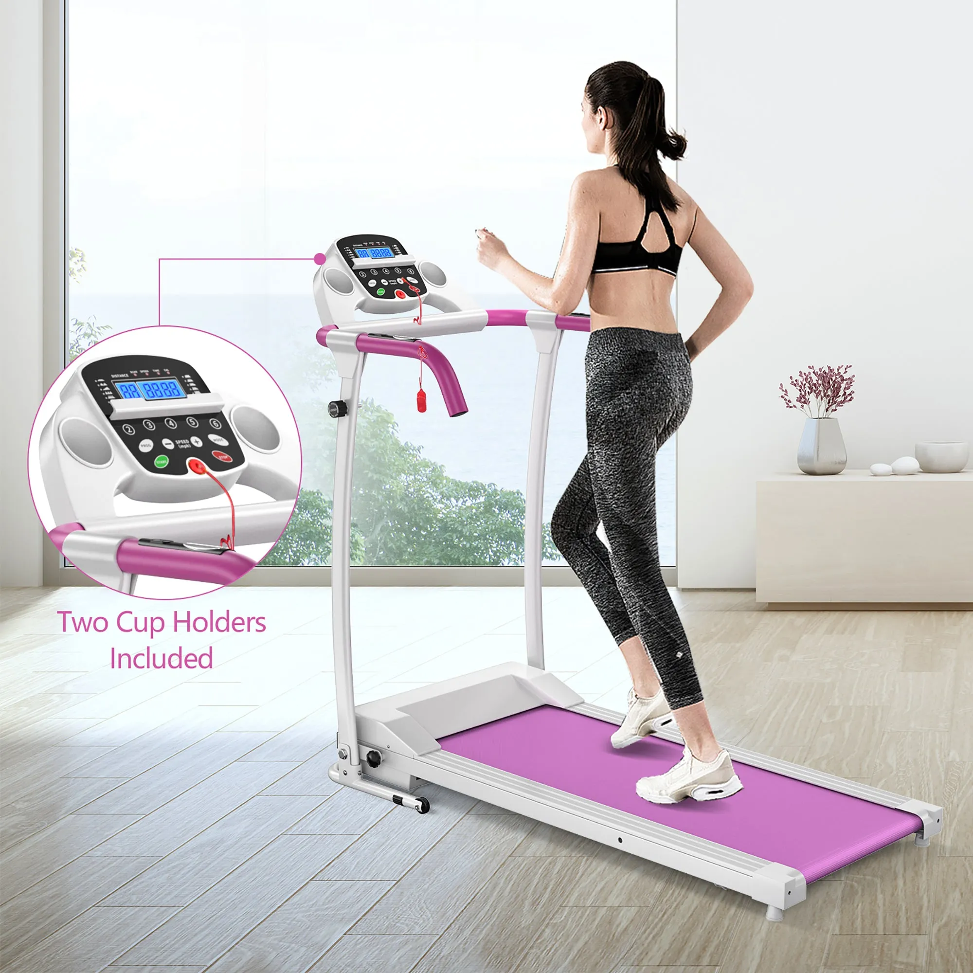 Folding Treadmill Electric /Support Motorized Power Running Fitness Machine