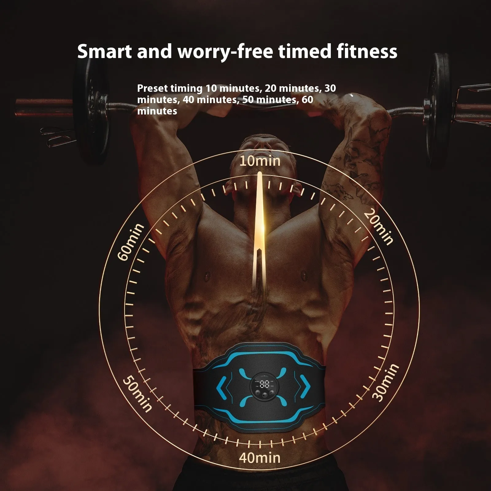 Intelligent Timed EMS Massage Belt For Lazy People To Exercise At Home