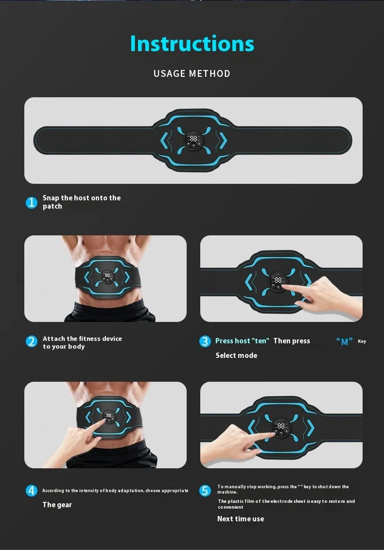 Intelligent Timed EMS Massage Belt For Lazy People To Exercise At Home