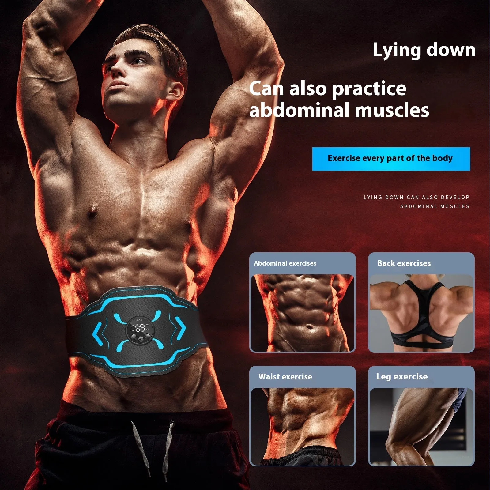 Intelligent Timed EMS Massage Belt For Lazy People To Exercise At Home