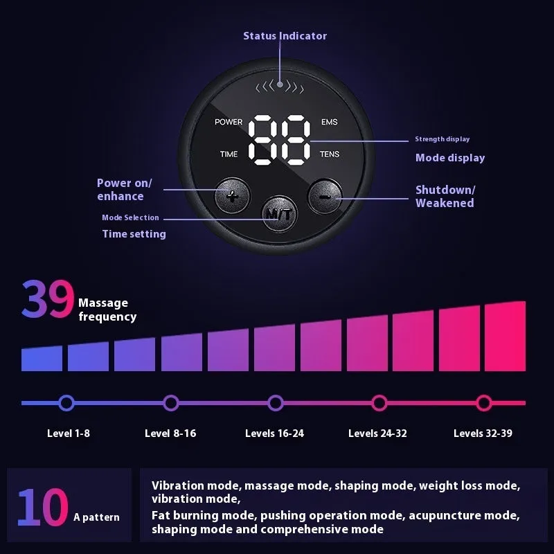 Intelligent Timed EMS Massage Belt For Lazy People To Exercise At Home