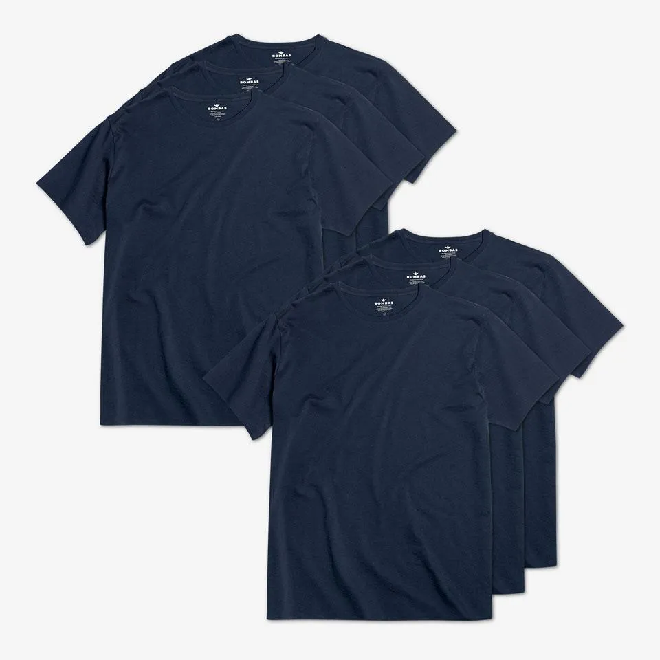 Men's Pima Cotton Crew Neck T-Shirt 6-Pack