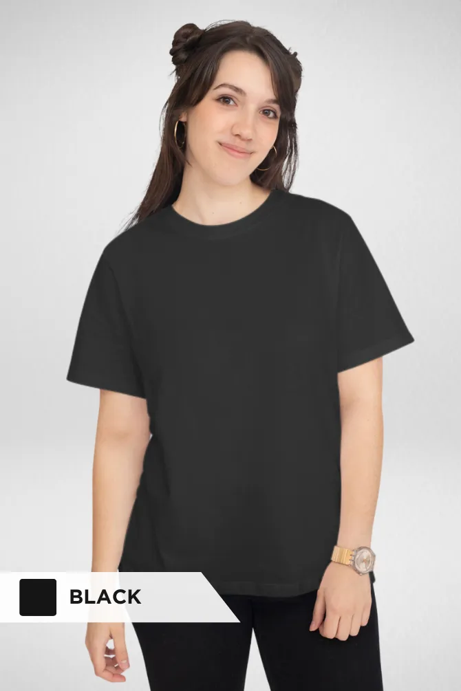 Pack Of 3 Plain T-shirts Navy Blue Grey Melange and Black for Women