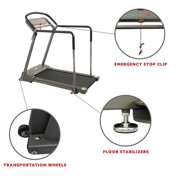 Recovery Walking Treadmill with Handrails and Low Deck