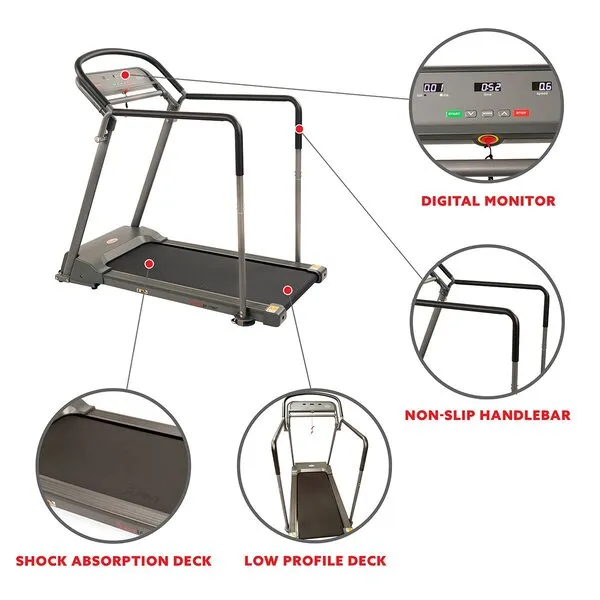Recovery Walking Treadmill with Handrails and Low Deck