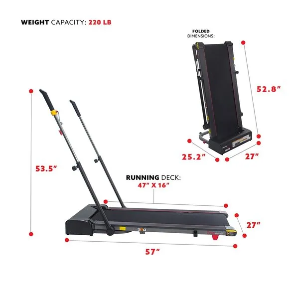 Slim Folding Treadmill Trekpad with Moving Arms Exercisers