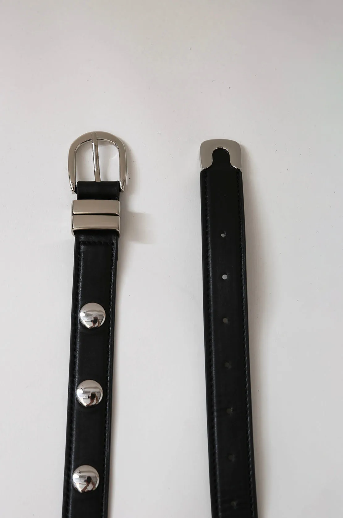 stud belt / black|silver