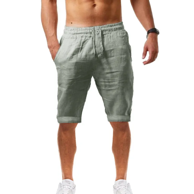 Summer New Casual Sports Cotton and Linen Shorts