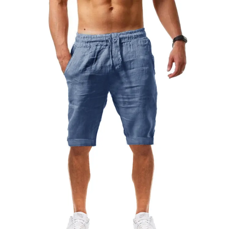 Summer New Casual Sports Cotton and Linen Shorts