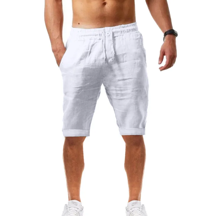Summer New Casual Sports Cotton and Linen Shorts
