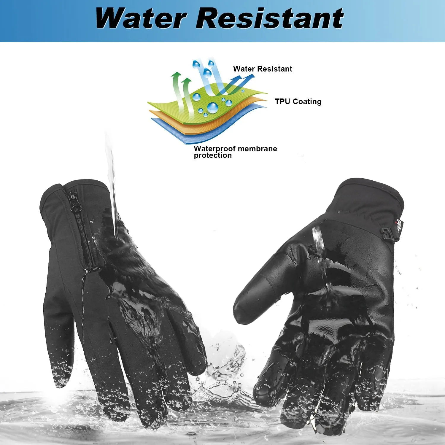 Unigear Unisex Touch Screen Compatible Water-resistant Gloves