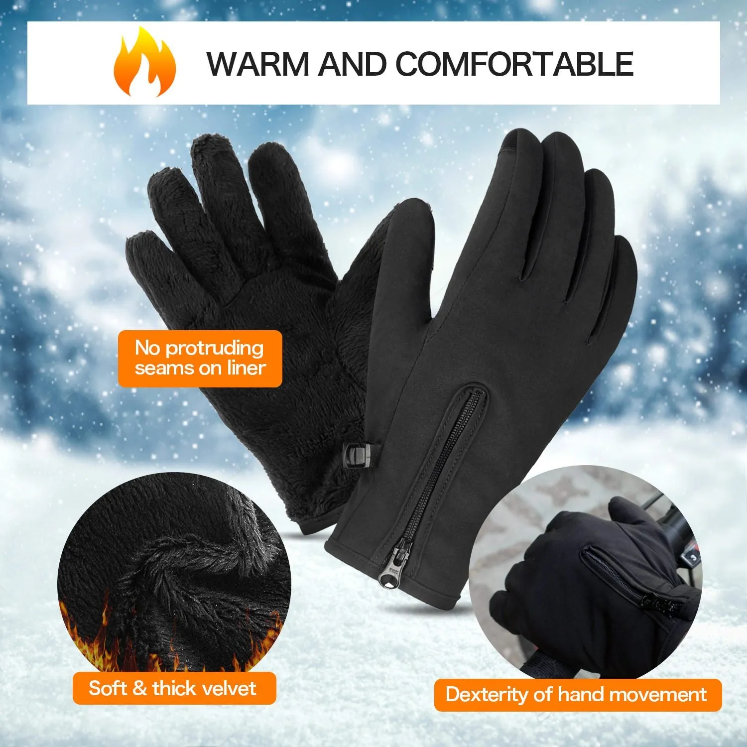 Unigear Unisex Touch Screen Compatible Water-resistant Gloves