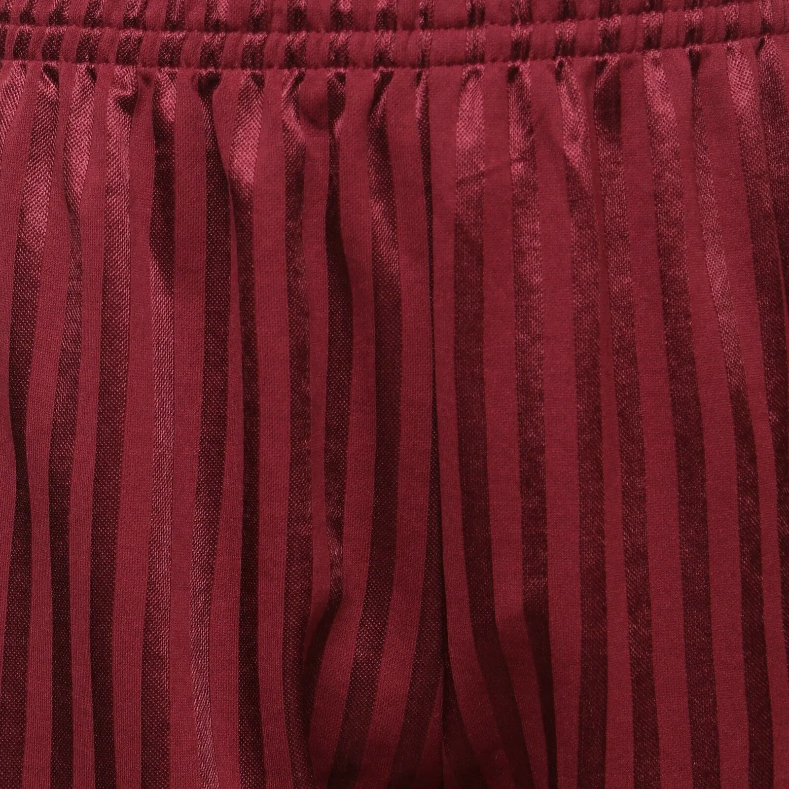 Unisex PE School Shadow Stripe Shorts Boys Girls Adult Football Gym Sports Short -Wine / Burgundy