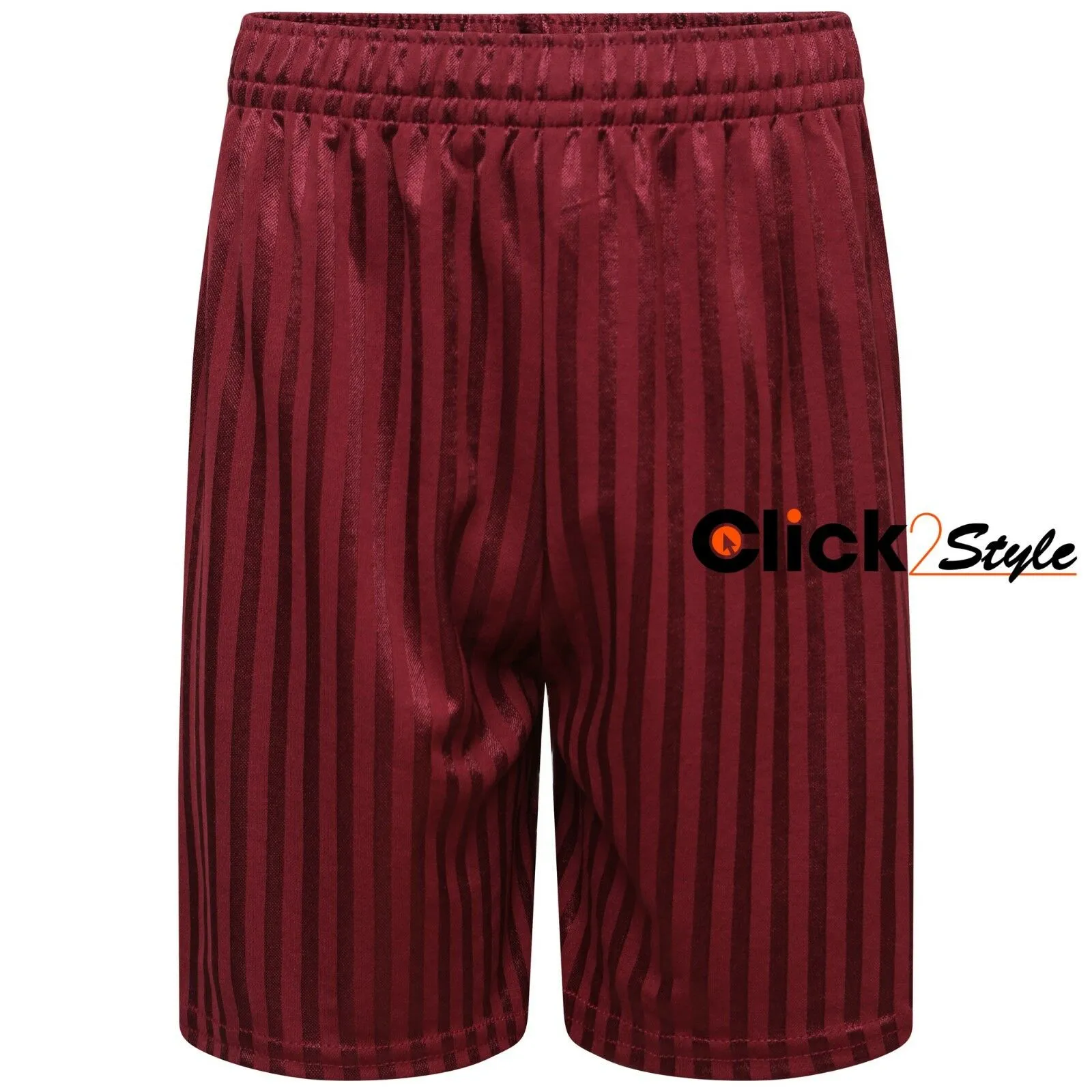 Unisex PE School Shadow Stripe Shorts Boys Girls Adult Football Gym Sports Short -Wine / Burgundy