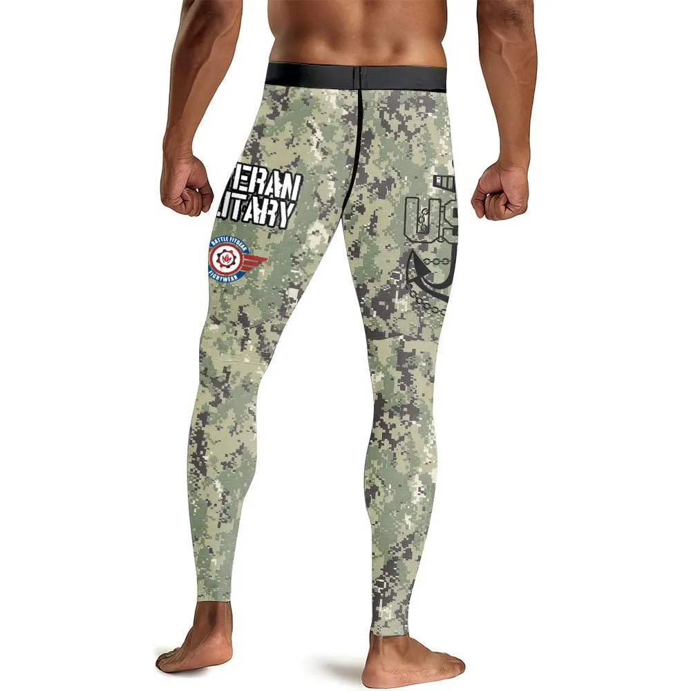 USN Navy Veteran Men's Compression Leggings