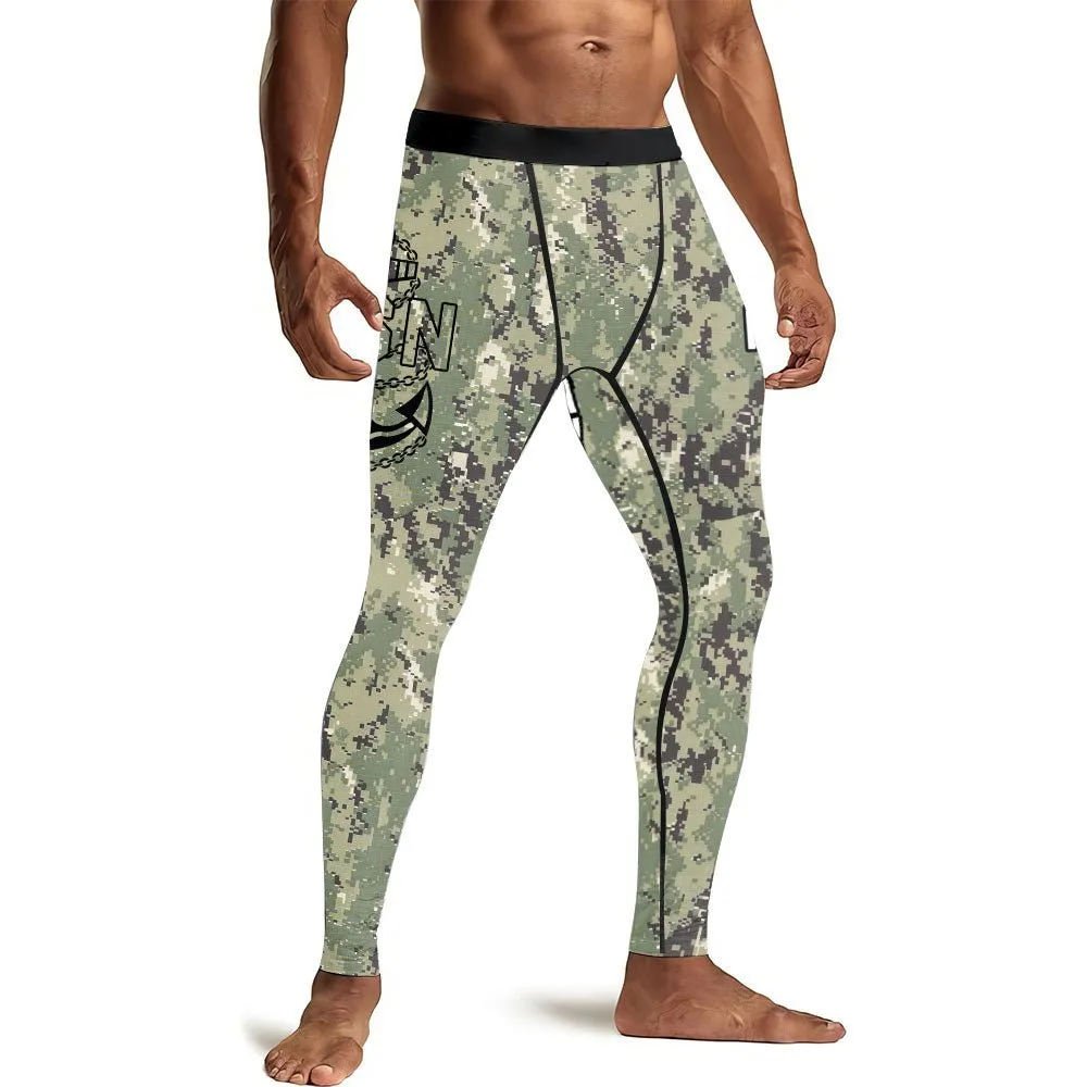 USN Navy Veteran Men's Compression Leggings