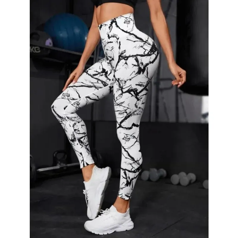 Women Tie Dye Seamless High Waist Fitness Vintage Leggings
