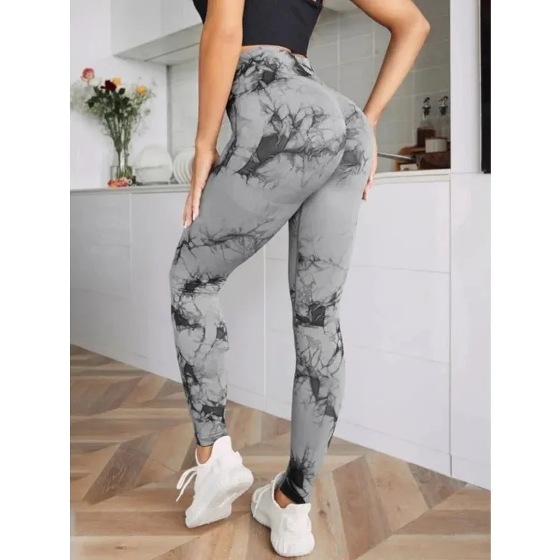 Women Tie Dye Seamless High Waist Fitness Vintage Leggings