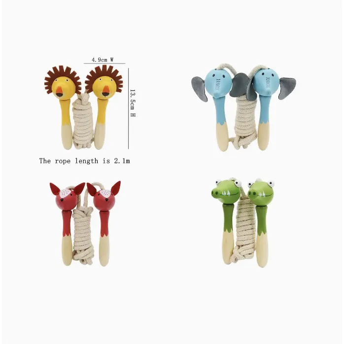 Wooden Jungle Animal Skipping Rope
